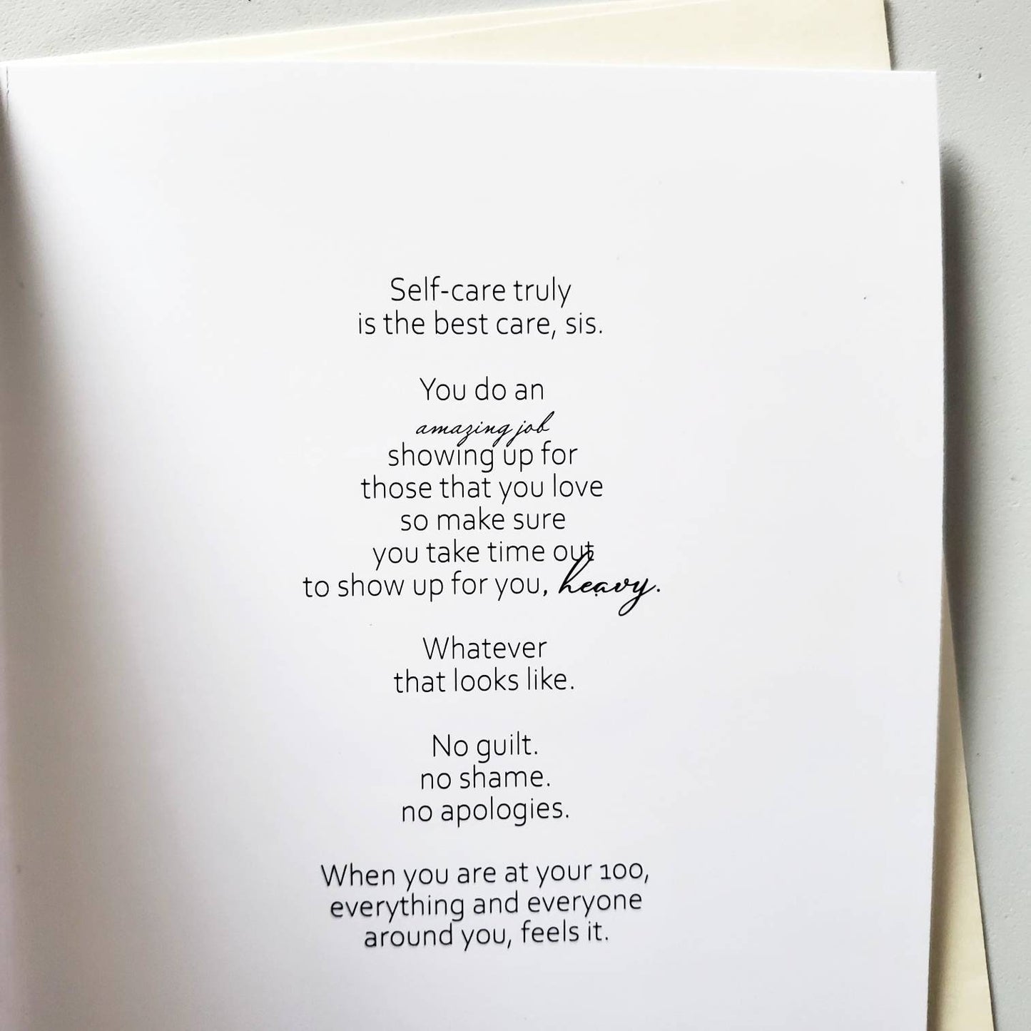 Selfcare Is The Best Care - Greeting Card | Black Greeting Cards | Rest & Relaxation | Self Care Cards | Self Love | Black Woman