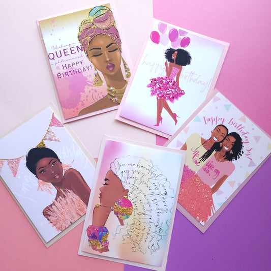 New! - Celebrating Her 5 Ct- Woman Birthday Greeting Card Box