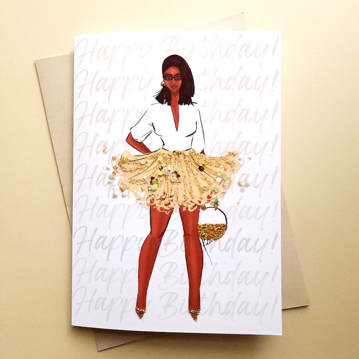Gold Tutu - Birthday Card