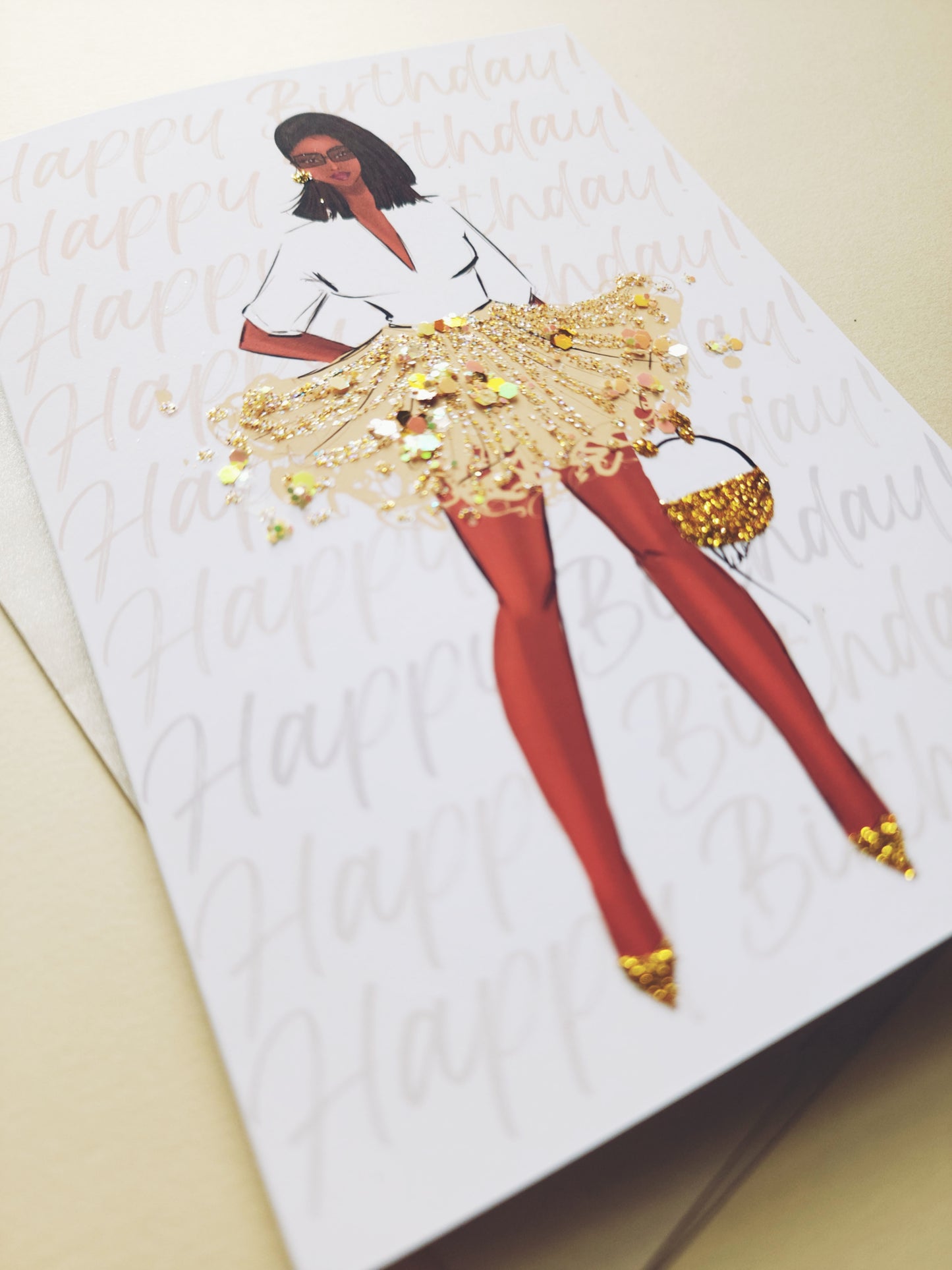 Gold Tutu - Birthday Card