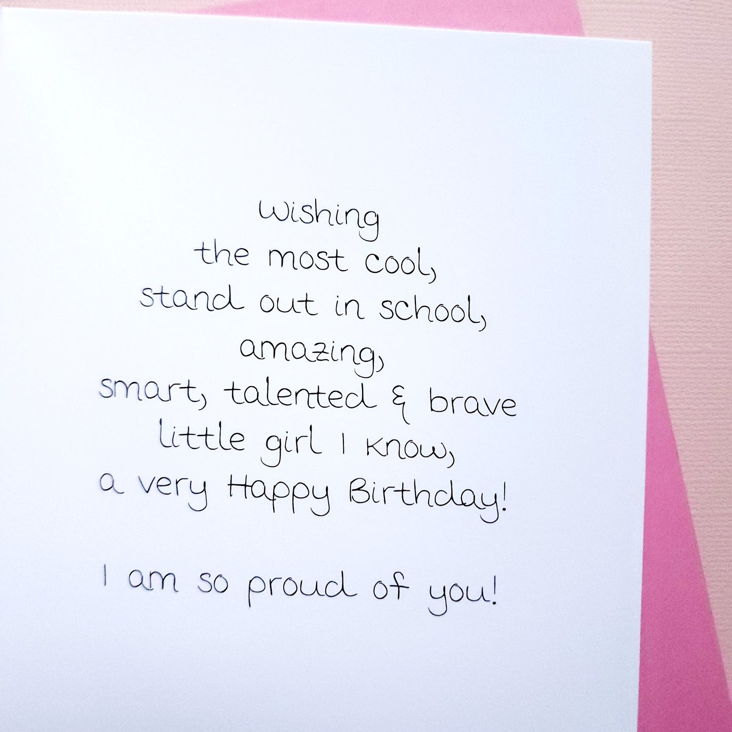 Happy Birthday Beautiful! - Girl w/Puff Balls Birthday Card