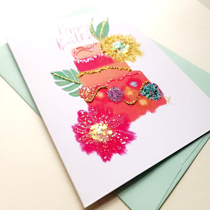 Birthday Cake - Happy Birthday Greeting Card | A7 5x7