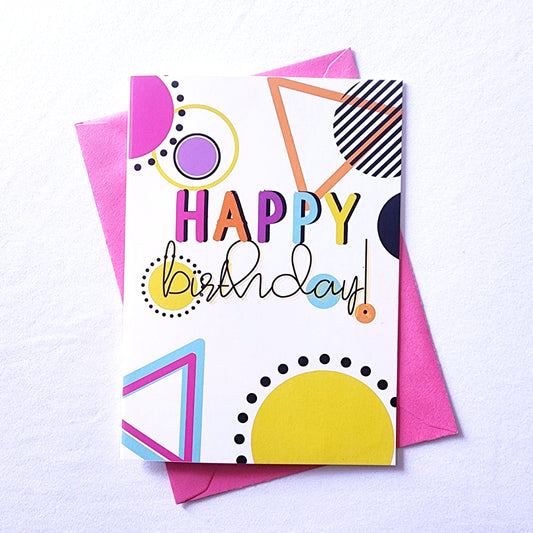 Happy Birthday - Retro Design Card