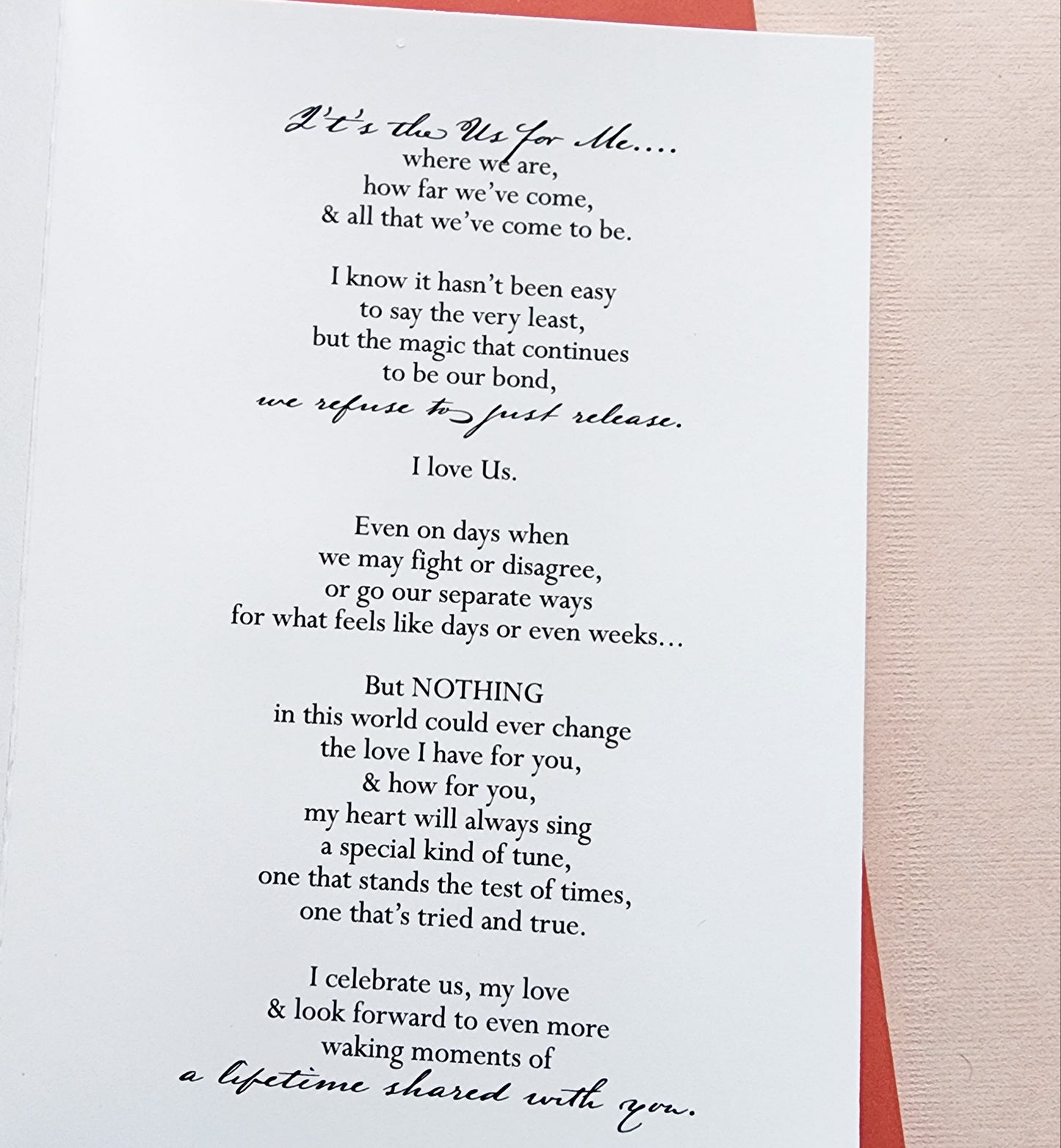 *New* It's the "Us" for Me - Greeting Card